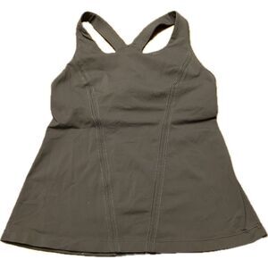 Lululemon Women's Size 8 Stand Strong Racerback Y Tank Top‎ Dark Gray Unpadded